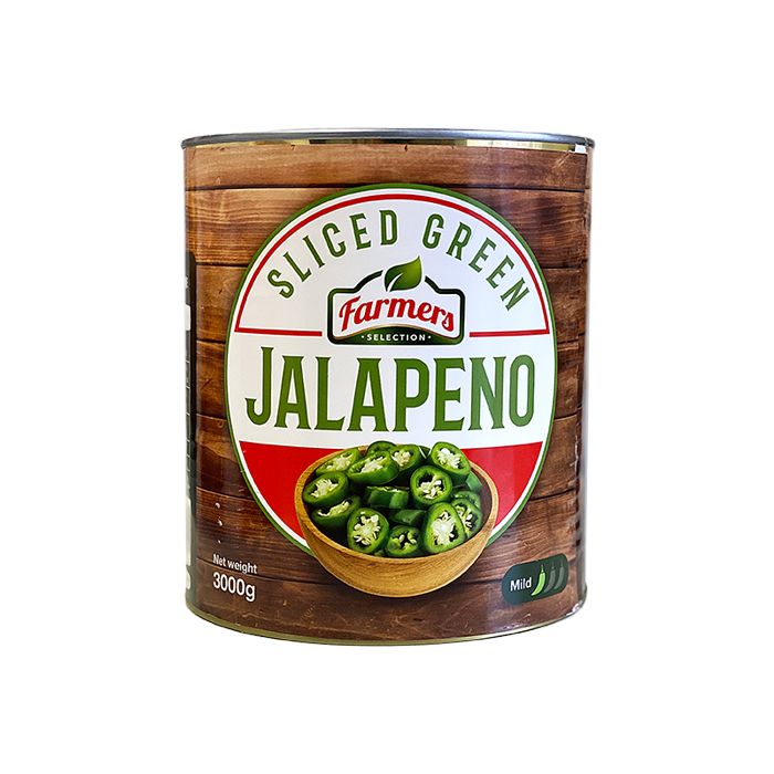 FARMERS- Sliced Green Jalapeno Peppers - 3kg