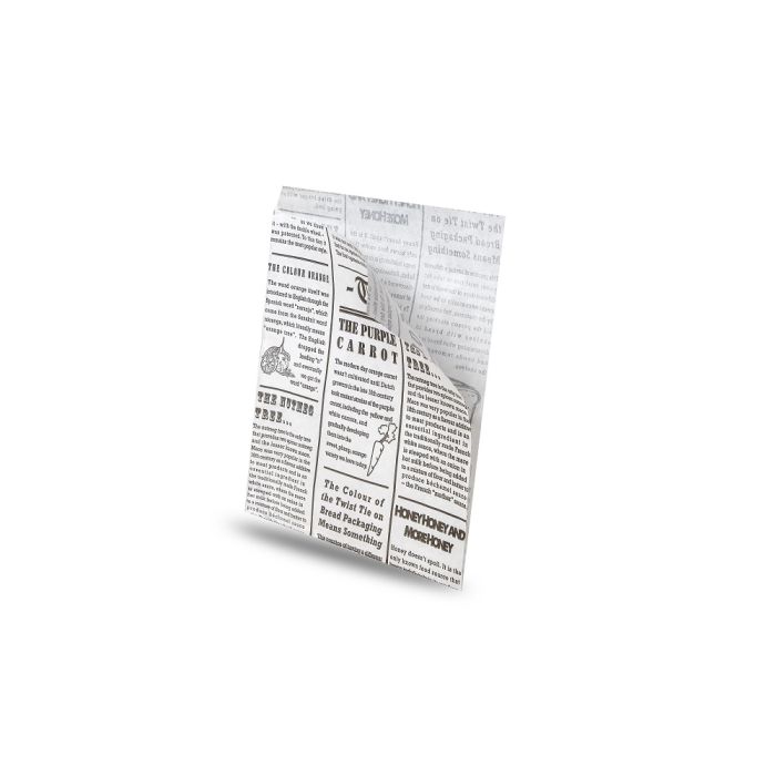 PAPER BAG 2 SIDE OPEN " POLITHENE INTERNAL" NEWSPAPER DES - 15X20 - 200PZ