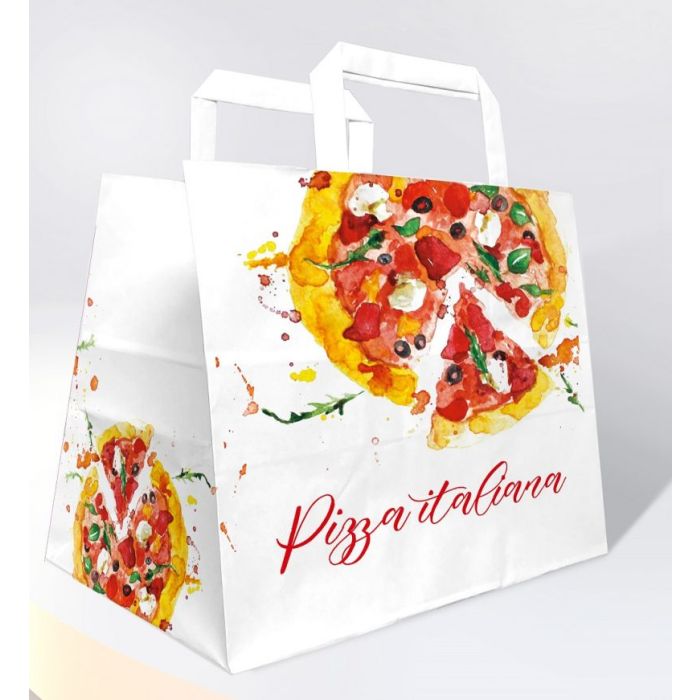 PIZZA BOX CARRIER BAG "5 PIZZA MAXIMUM" - 36+32X36 - 15PZ