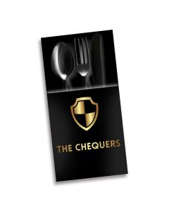 Napkins Tablin Black THE CHEQUERS PUB -  8fold - 40cm - 500