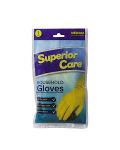 Gloves Medium Superior Care Household Rubber