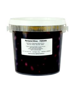 OLIVES PAESANA  2.9kg "Marinated Black Kalamata Olives" - BELLORTO