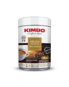 KIMBO - Caffe Aroma Gold 100% Arabica Ground - 250g & Tin