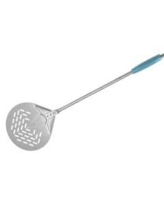 GIMETAL - EVOLUZIONE Stainless Steel Round Perforated Pizza Peel - 20x150cm