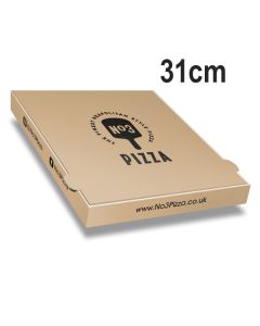 NUMBER 3 - Pizza Box Brown Paper - 1col - 31x31x4 - 12x12x1.5inch - 100 pz