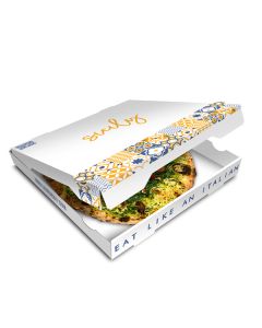 SICILY - Pizza Box White Paper - 2col - 32x32x4 - 12.5x12.5x1.5 - 100 pz