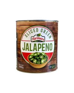 FARMERS- Sliced Green Jalapeno Peppers - 3kg