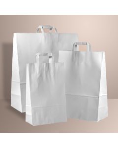 CARRIER BAGS SHOPPERS WHITE - 18+8X26 - 100PZ