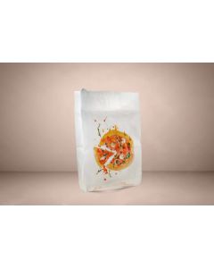 WHITE KRAFT PAPER BAG NO HANDLE "PIZZERIA DESIGN" - 30X60 - 1KG - 123PCS